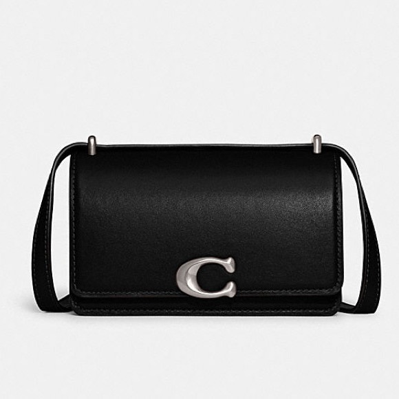 NWT Coach Bandit Crossbody Bag Luxe Refined Calf Leather Black Silver CD724